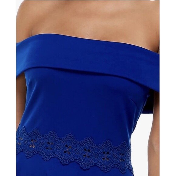 B DARLIN Women Dress Size 1 - 2 Blue Off Shoulder Short Fit Flare - Picture 8 of 8